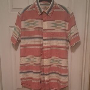 Faherty Red and Green Patterned Button-Down Shirt S